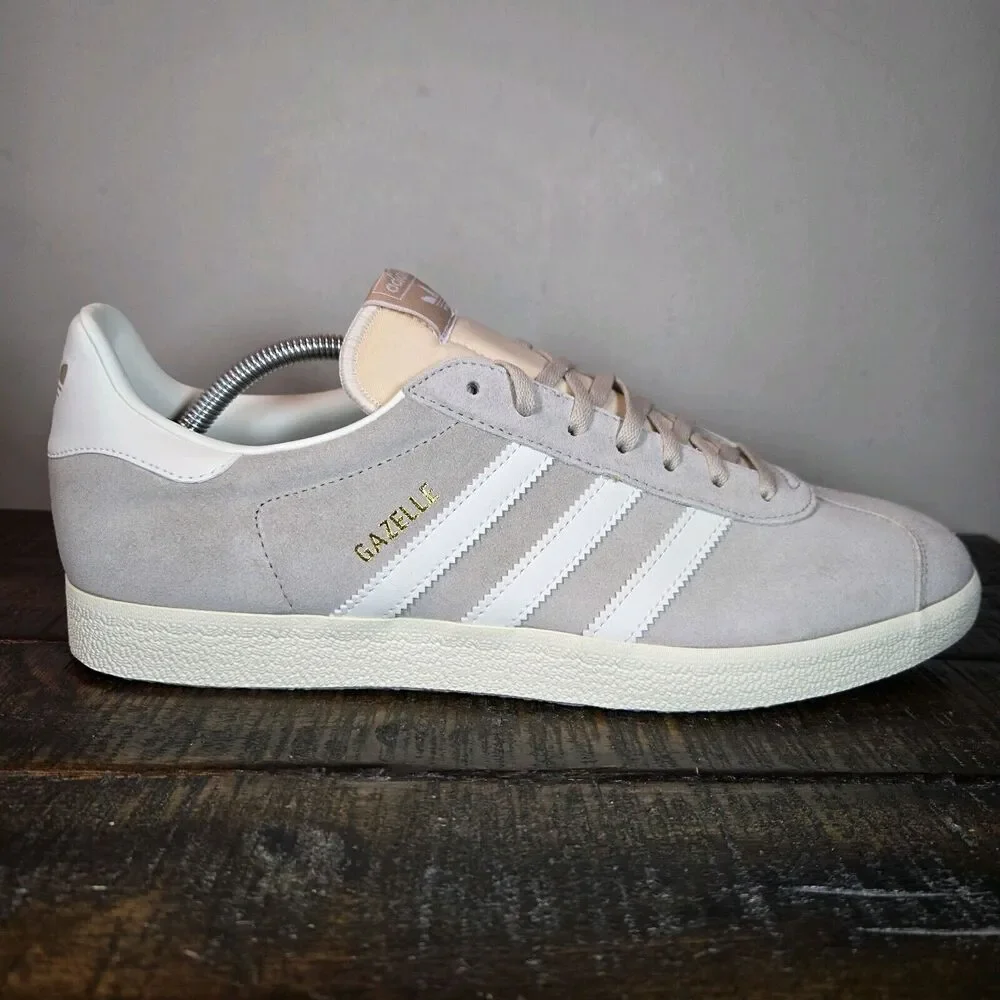 NEW Adidas Gazelle Mens Size 13 Low Top Shoes Sneakers Gray White IG5796